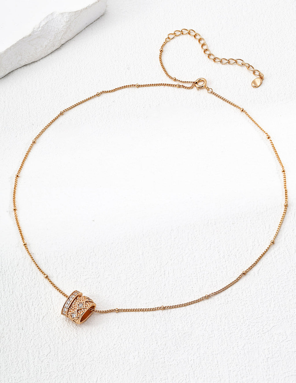 Vintage Star Zirconia Pendant Necklace
