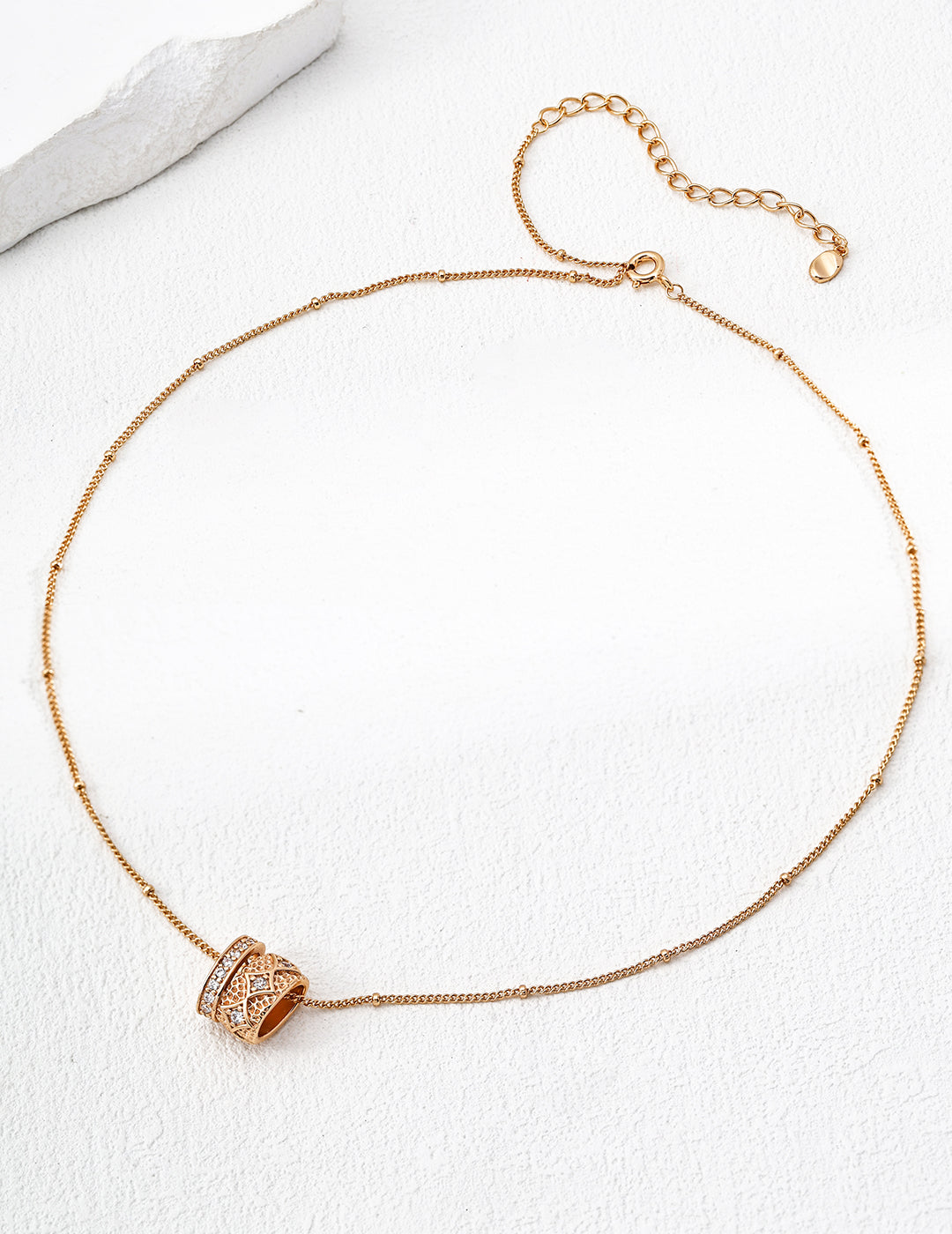 Vintage Star Zirconia Pendant Necklace