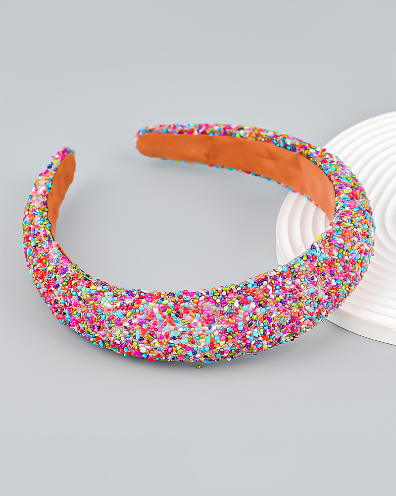 Sponge Wide-Brimmed Headband Color75