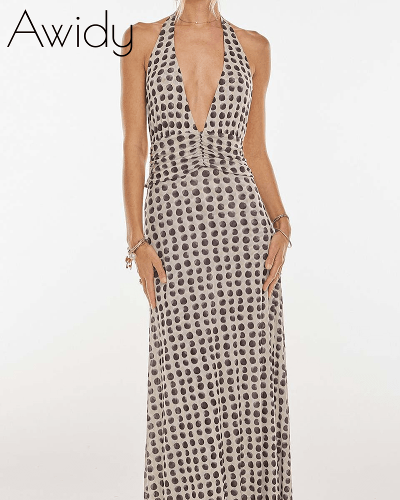 Halter Neck Backless Beauty Dress