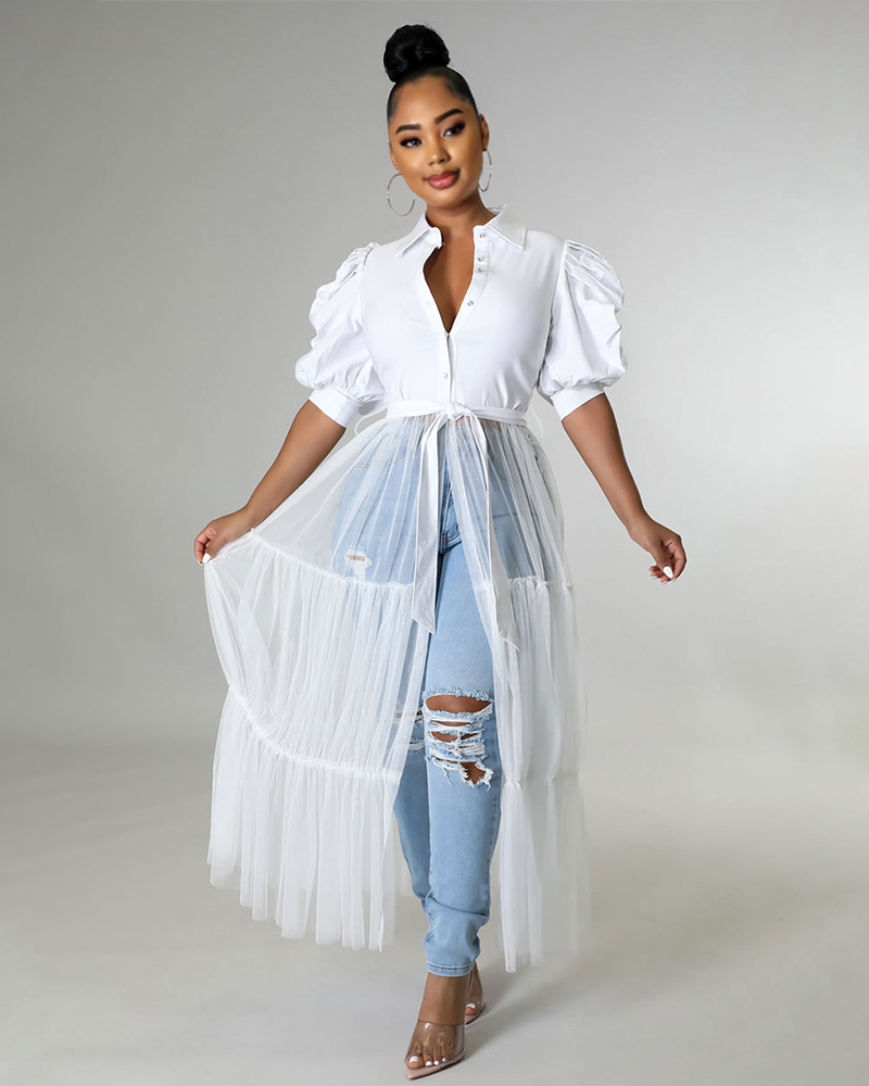 Button Me Up Top WHITE