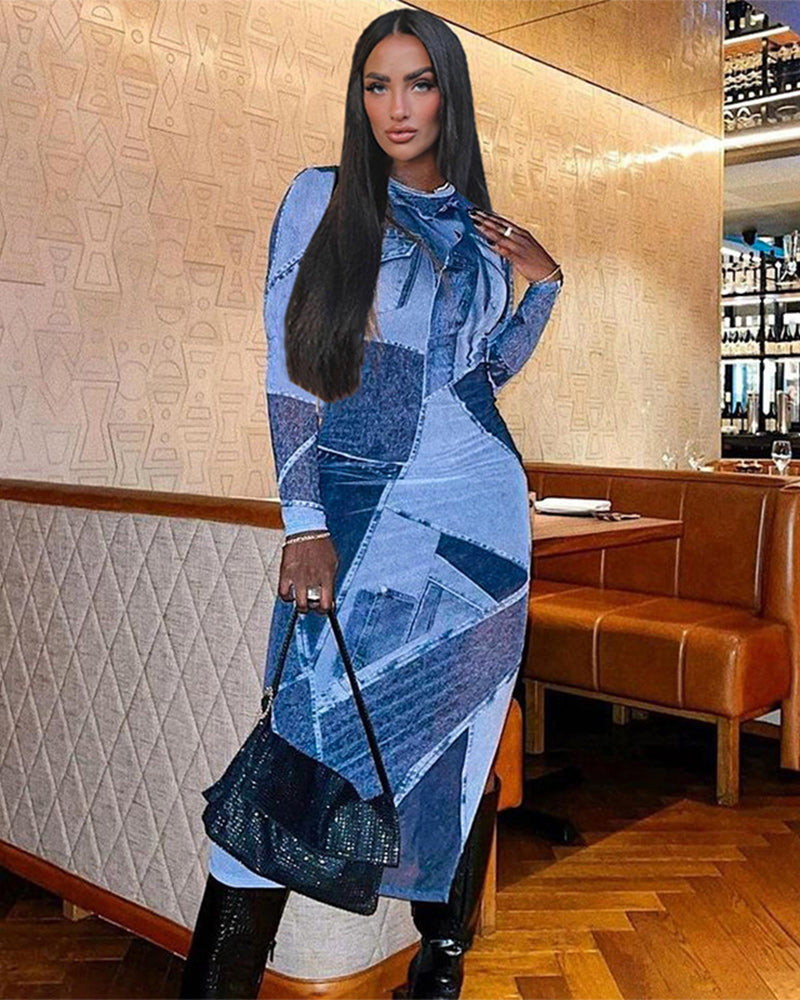 Silent Lover Dress Blue