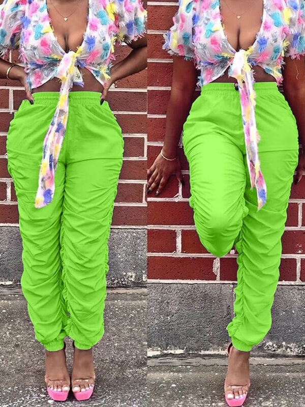 Einfarbige, gerüschte Hose – Ausverkauf