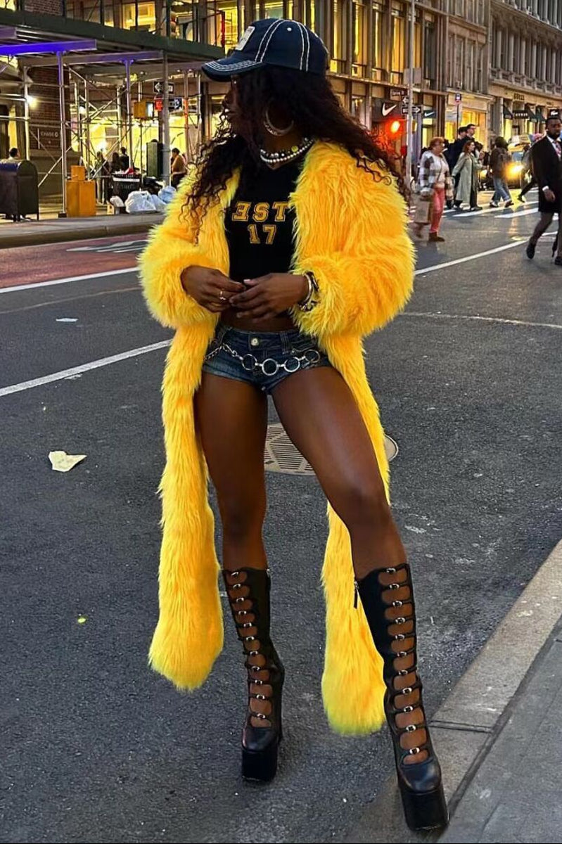 Street Style Fur Coat Jacket
