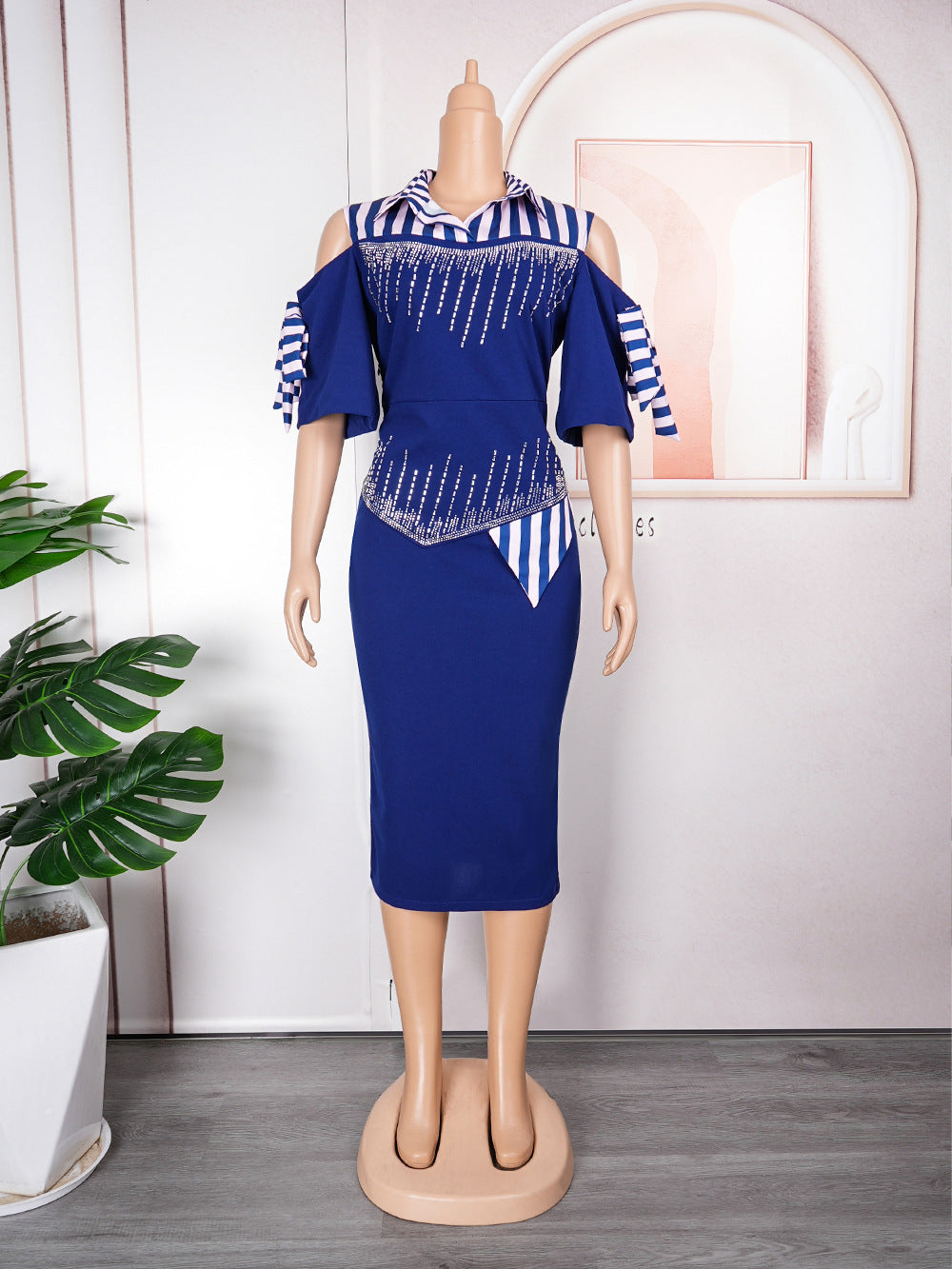 Plus Size African Fitted Bodycon Dress for Formal Events
