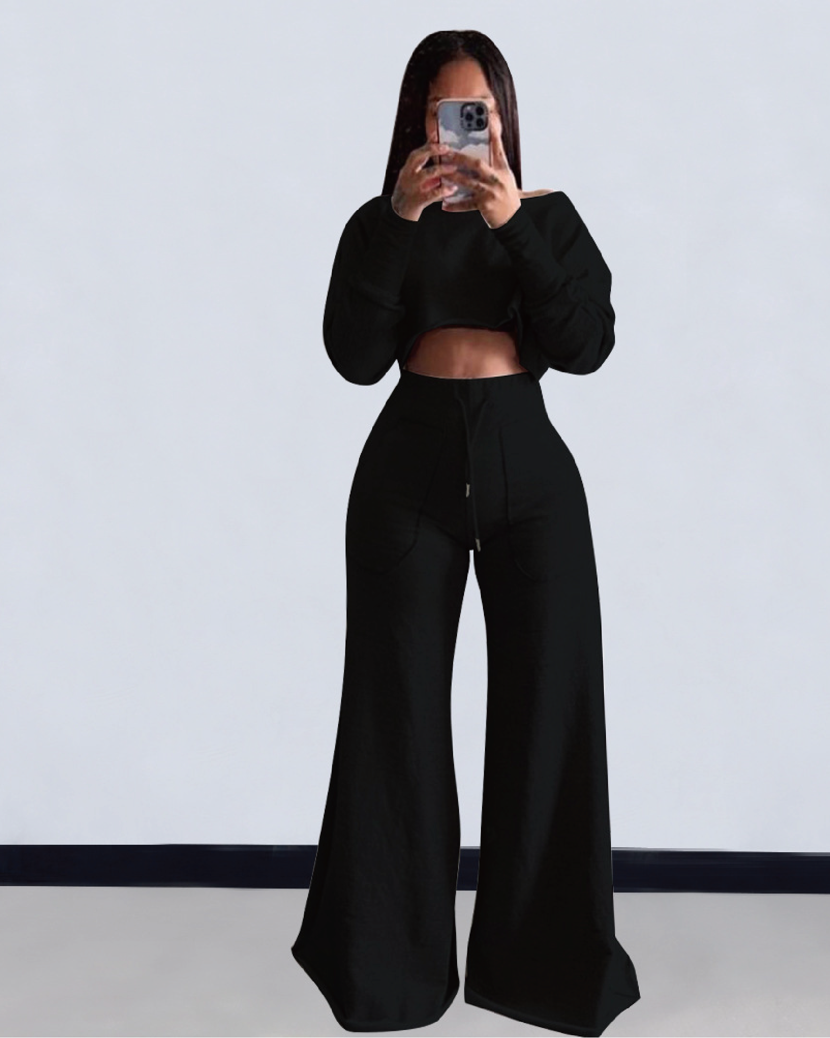 Wake Up Blessed Pant Set Black