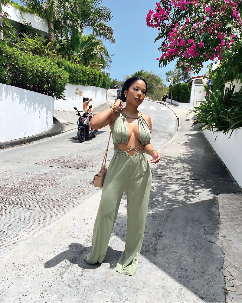 Stepping Out Later Jumpsuit Sage