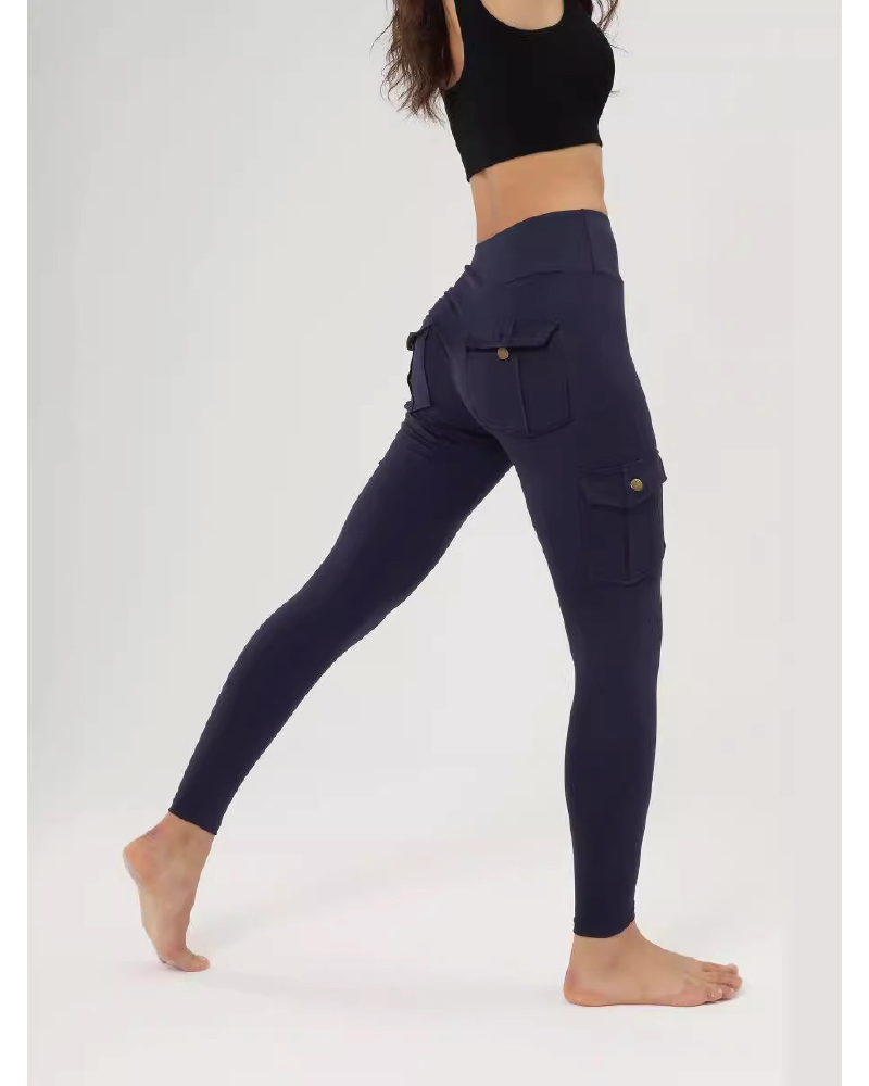 Pocket Design Butt Lifting Active Legging Navy