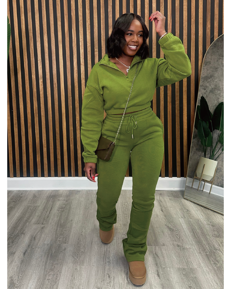 Running Errands Pant Set Green