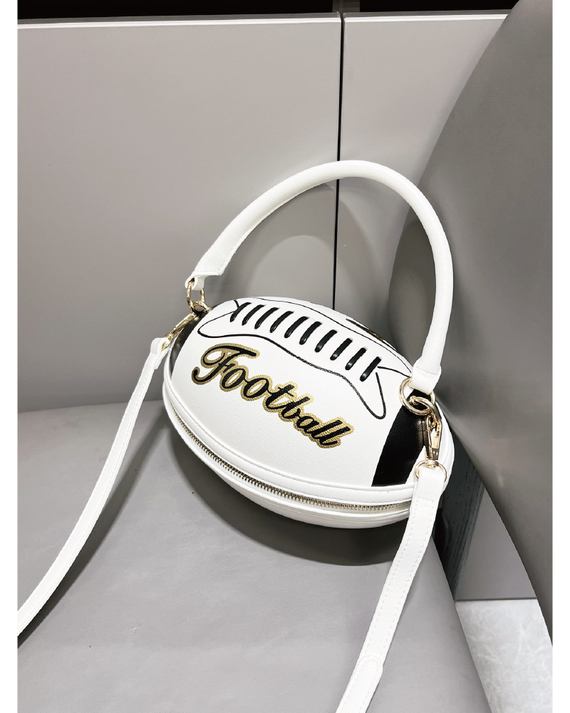 Football-Shaped Clutch White