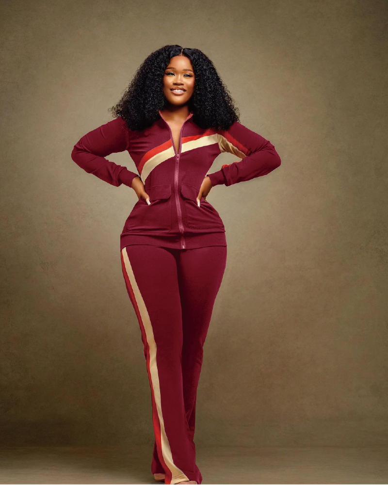 Know The Difference Pant Set Burgundy