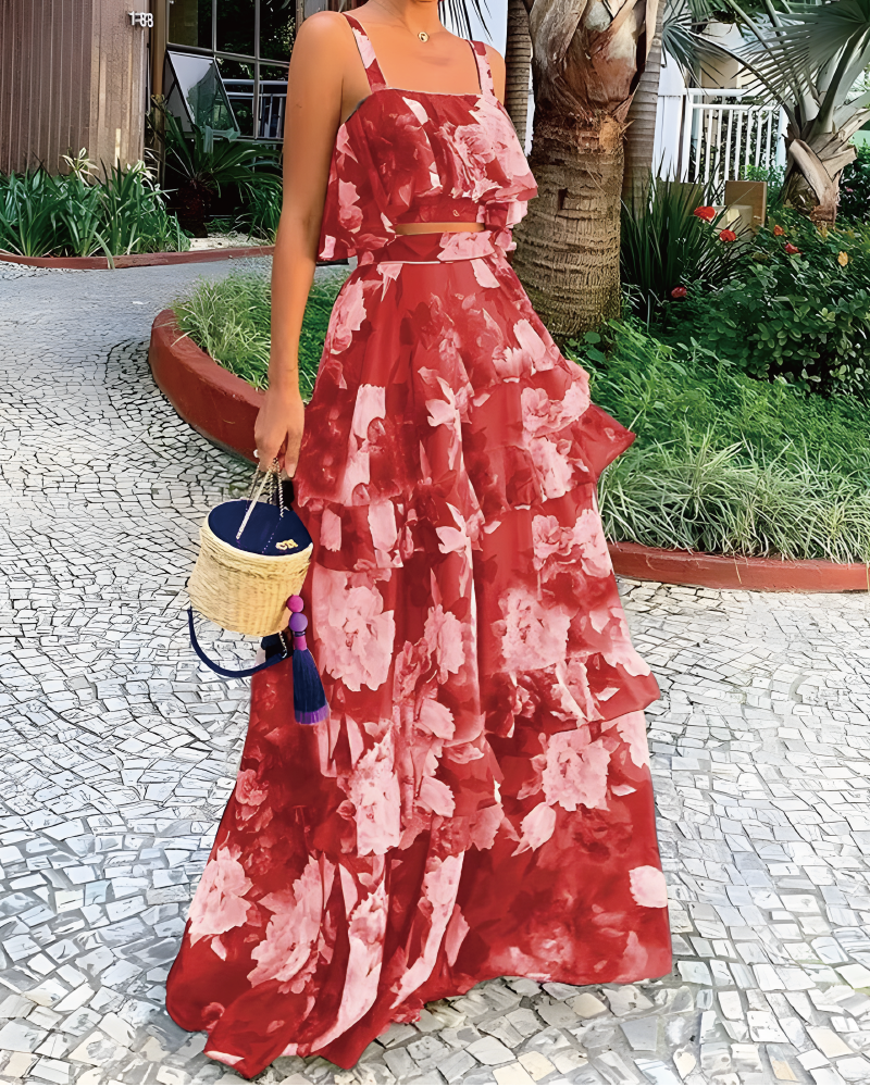 Brings Me Joy Skirt Set Red