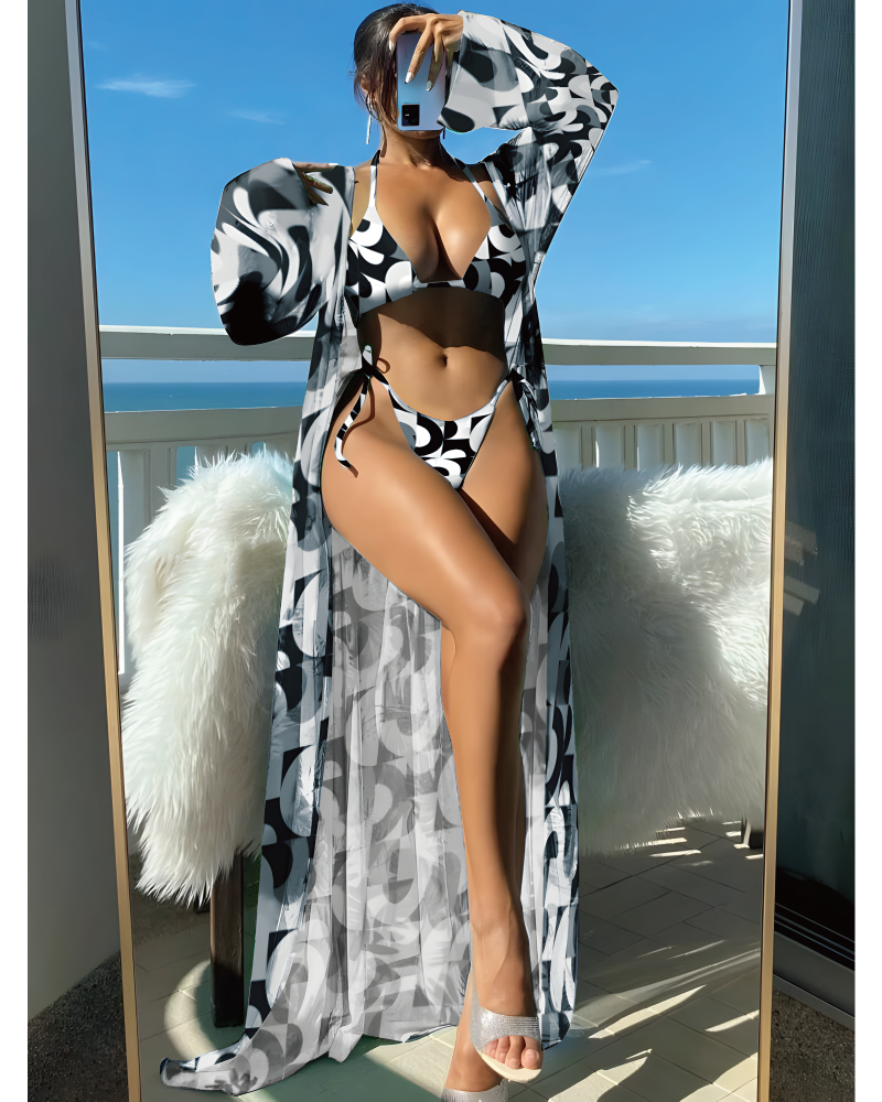 3pc Tropical Trippin' Swim Set Black