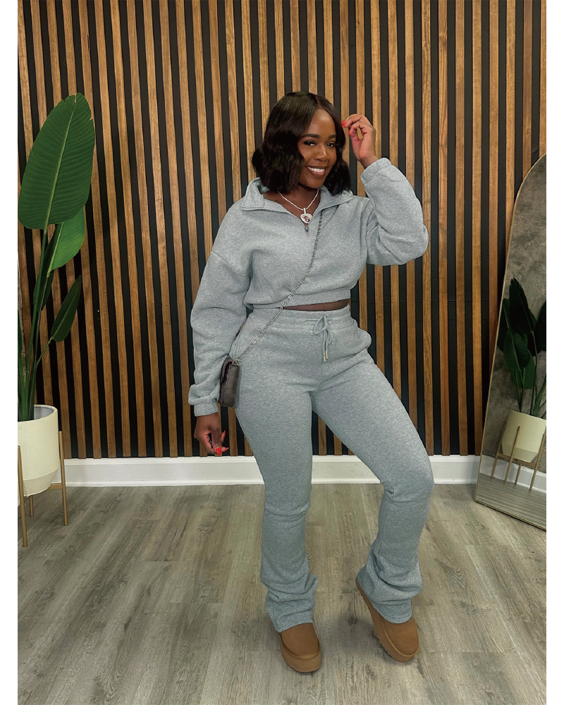 Running Errands Pant Set Grey