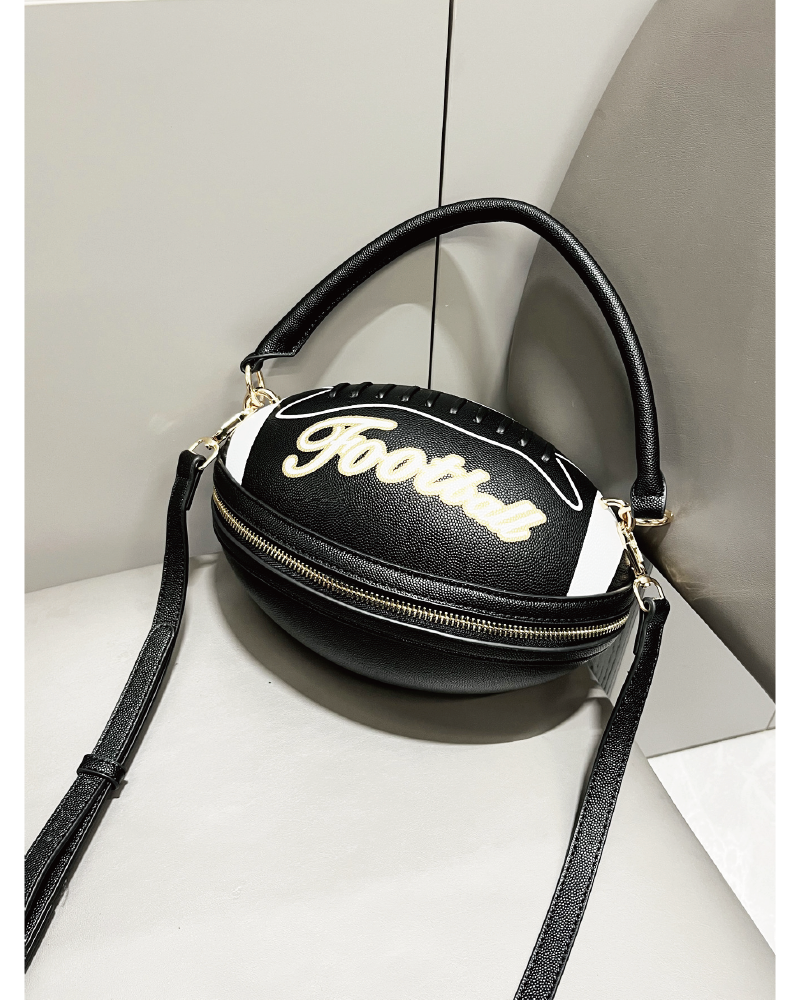 Football-Shaped Clutch Black