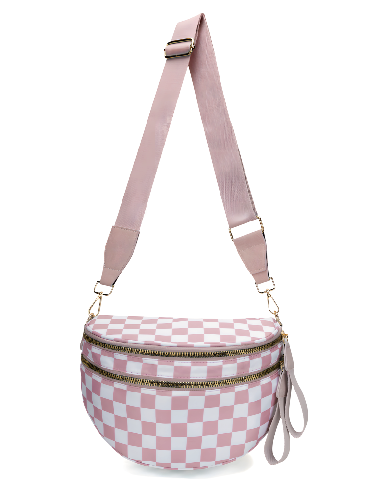Checkered Bum Bag Pink
