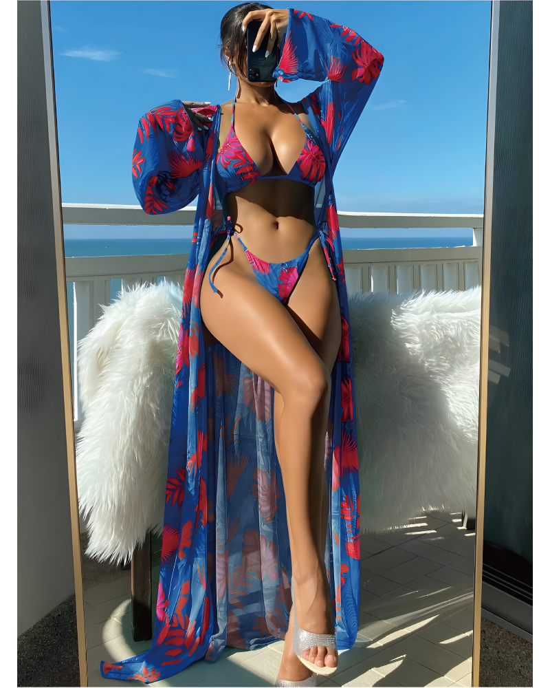3pc Tropical Trippin' Swim Set Navy