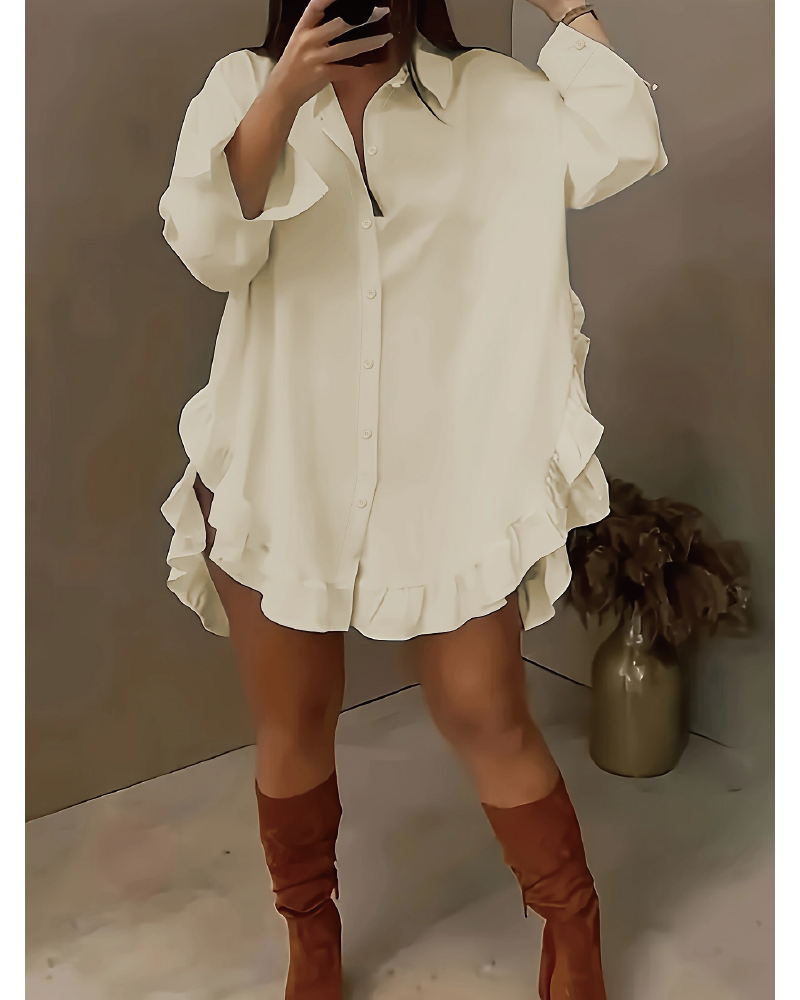 Ruffle Me Up Blouse Cream