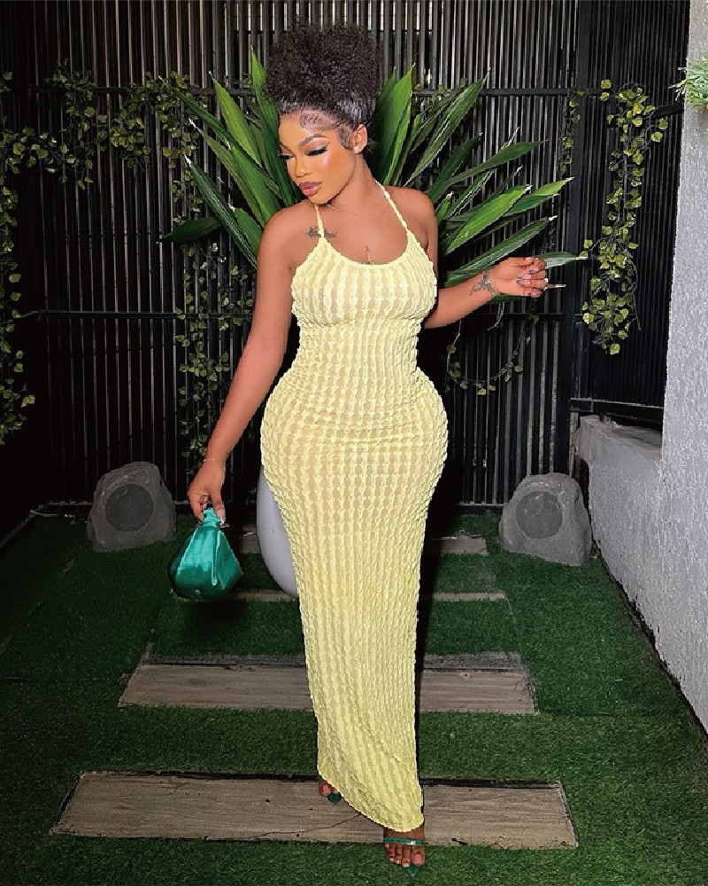 Forever Summer Textured Strap Maxi Dress