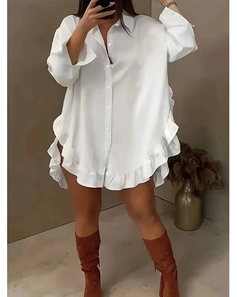 Ruffle Me Up Blouse White