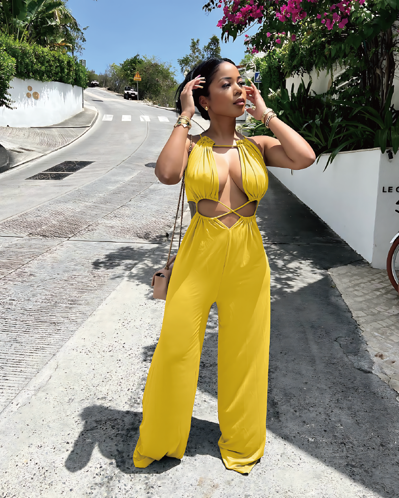 Stepping Out Later Jumpsuit Yellow