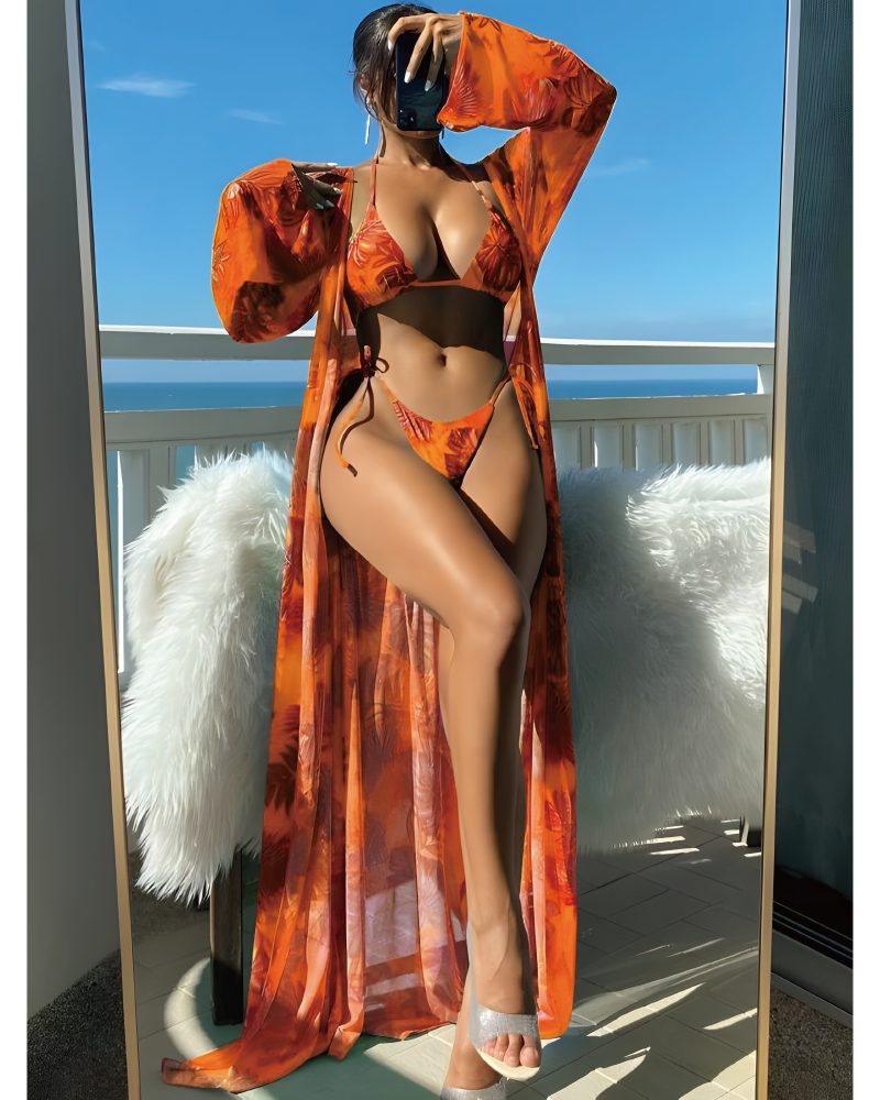 3pc Tropical Trippin' Swim Set Orange