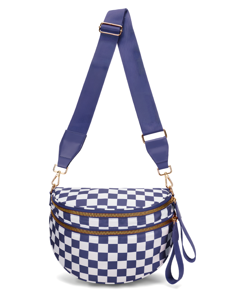 Checkered Bum Bag Purple