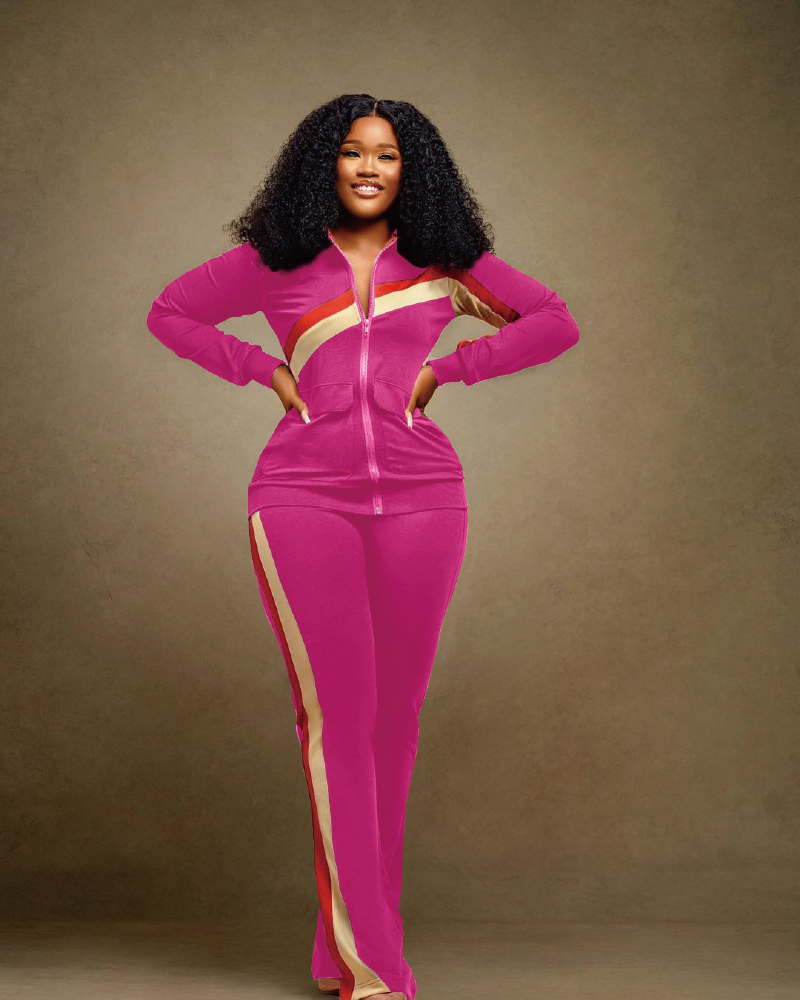 Know The Difference Pant Set Hot Pink