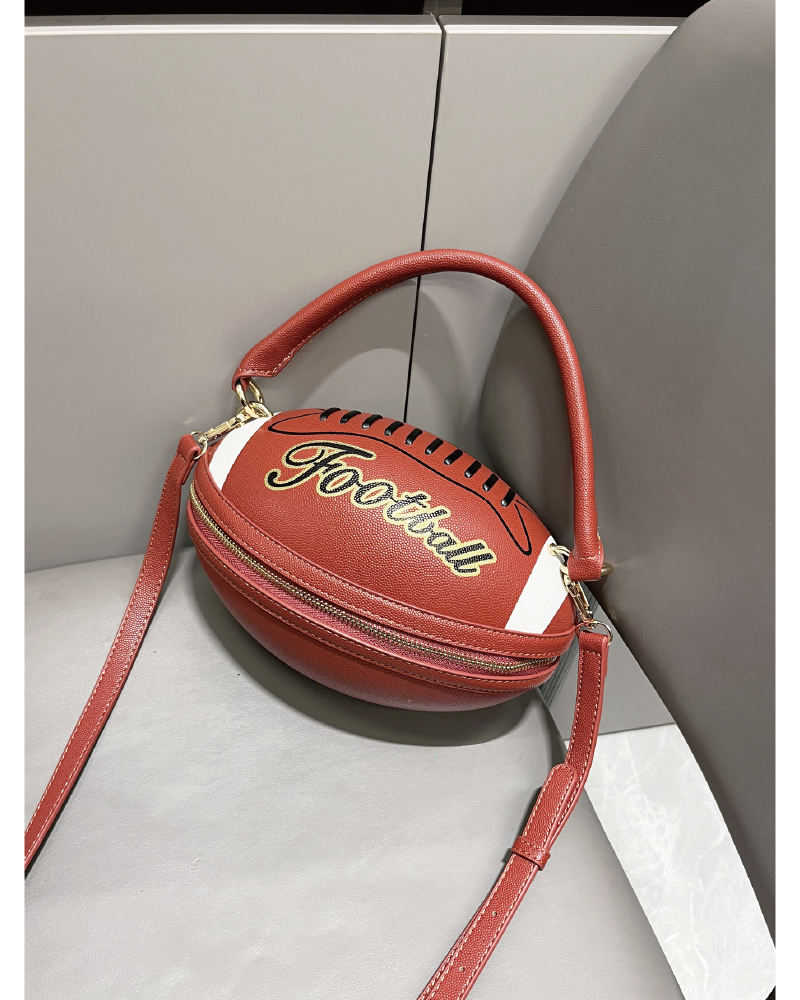 Football-Shaped Clutch Brown