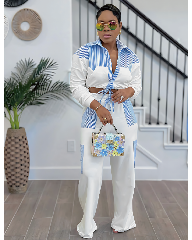 Patching Up Pant Set White