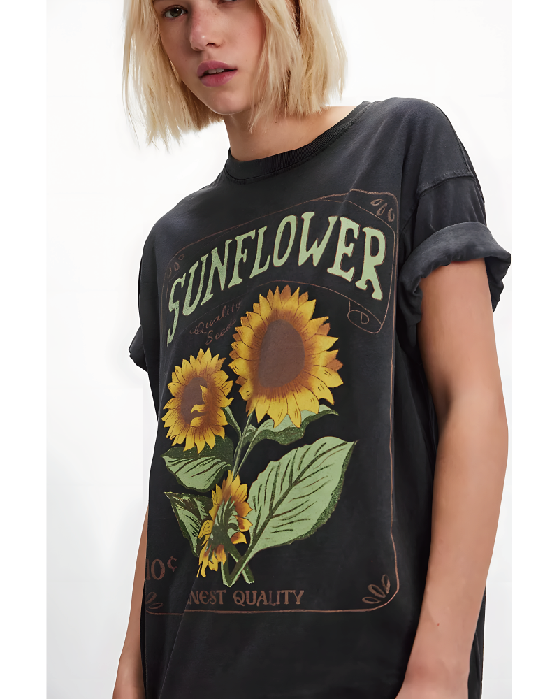 Harvest Vintage Wash Tee Dark Grey
