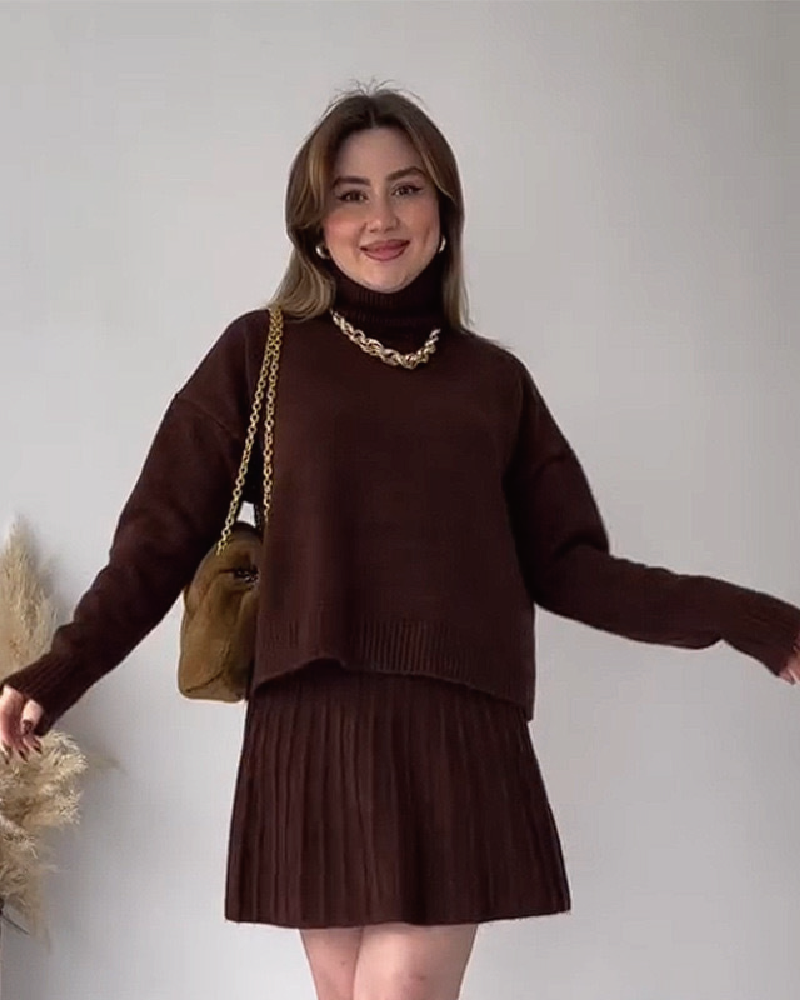 Avalee Skirt Set Brown
