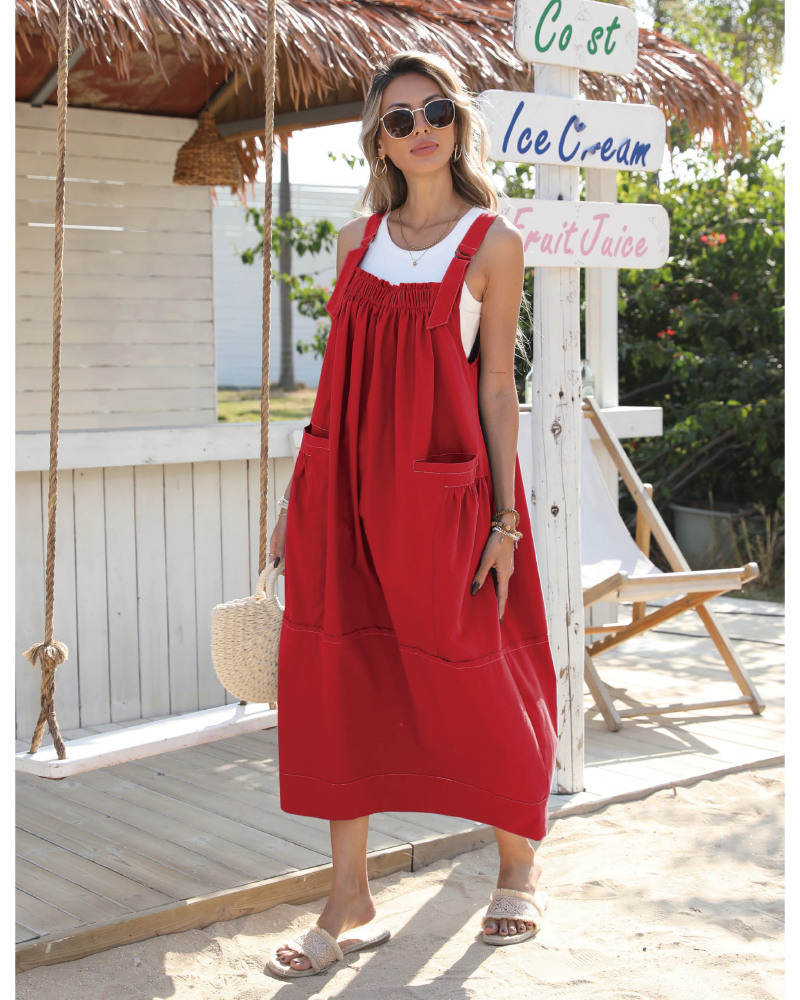 Machu Barrel Midi Dress