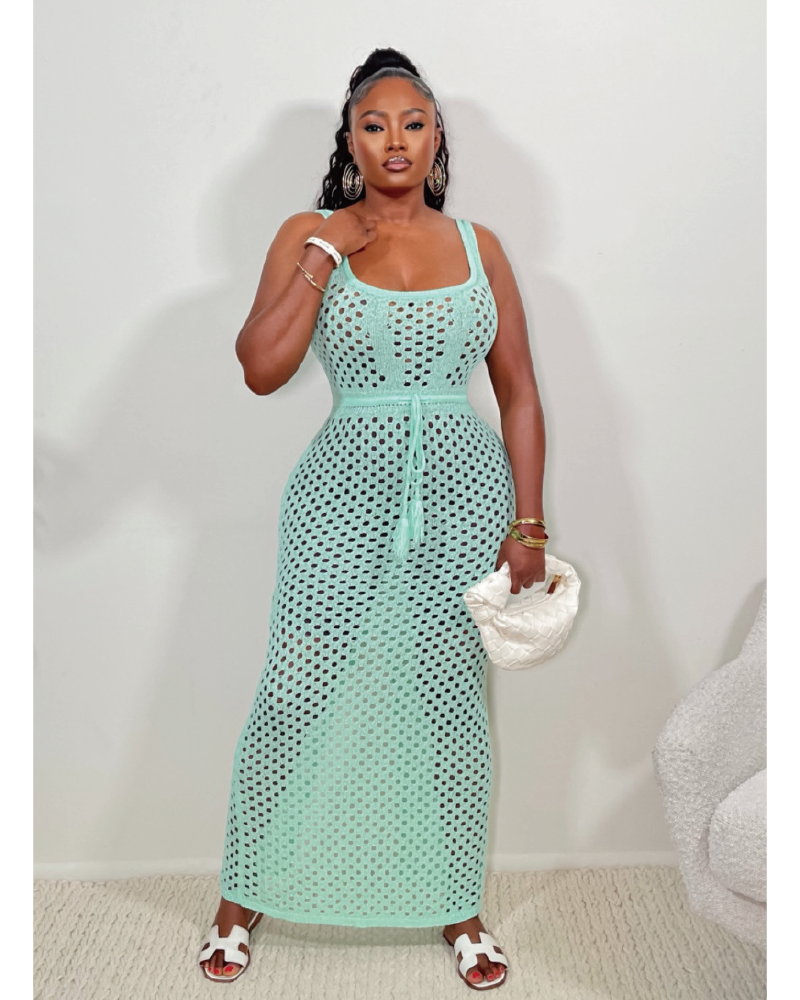 Keep It Lowkey Dress Cyan