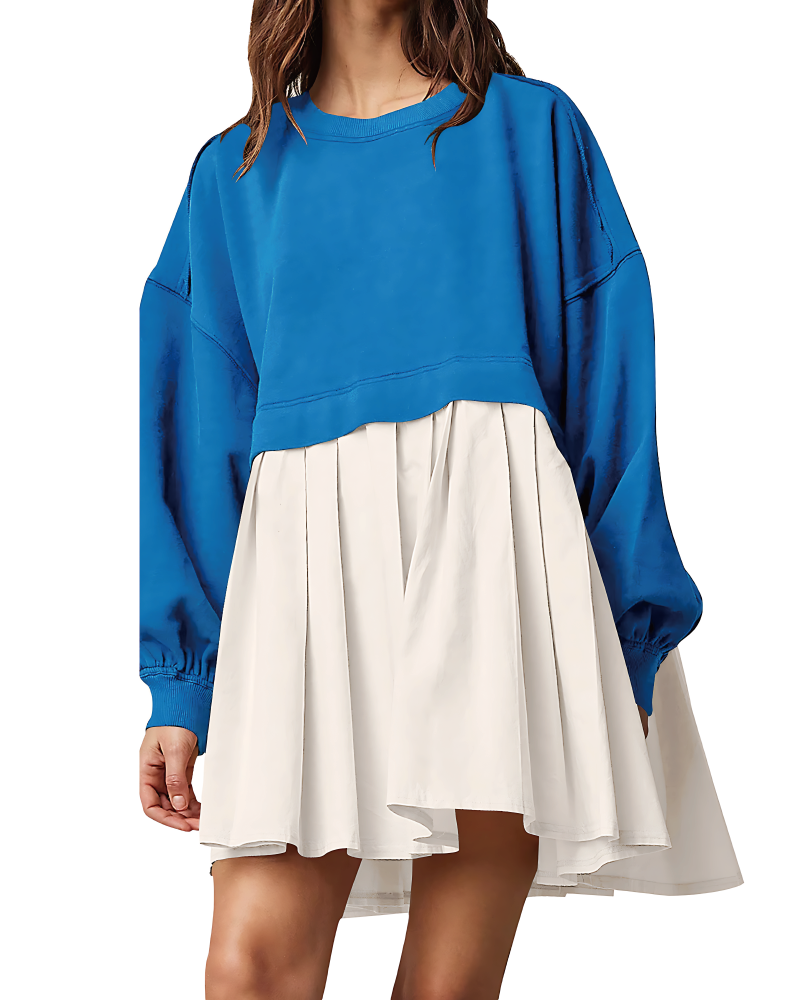 On My Way Mini Dress Blue-White