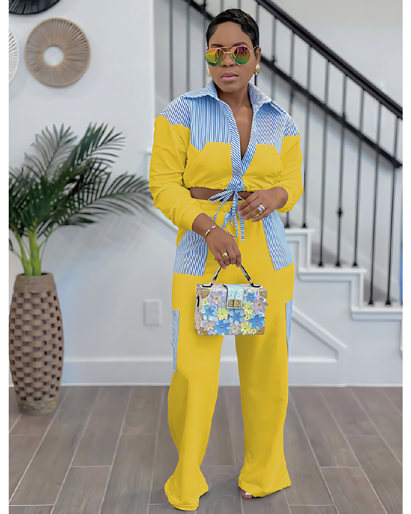 Patching Up Pant Set Yellow