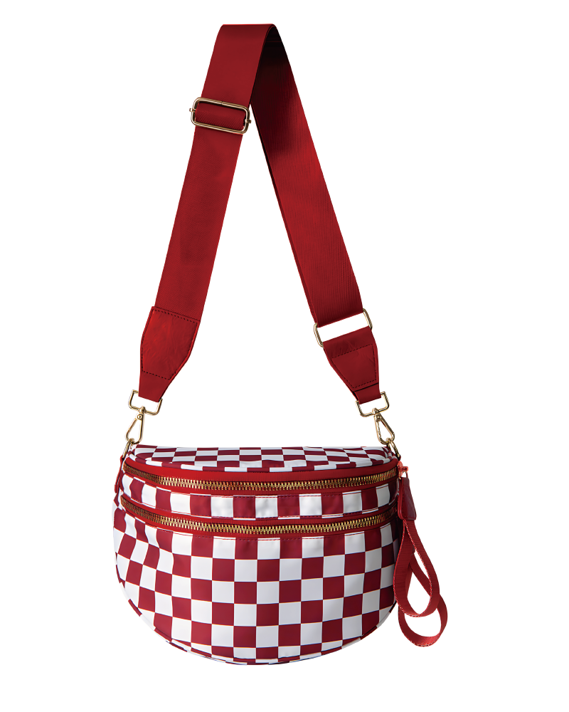 Checkered Bum Bag Red