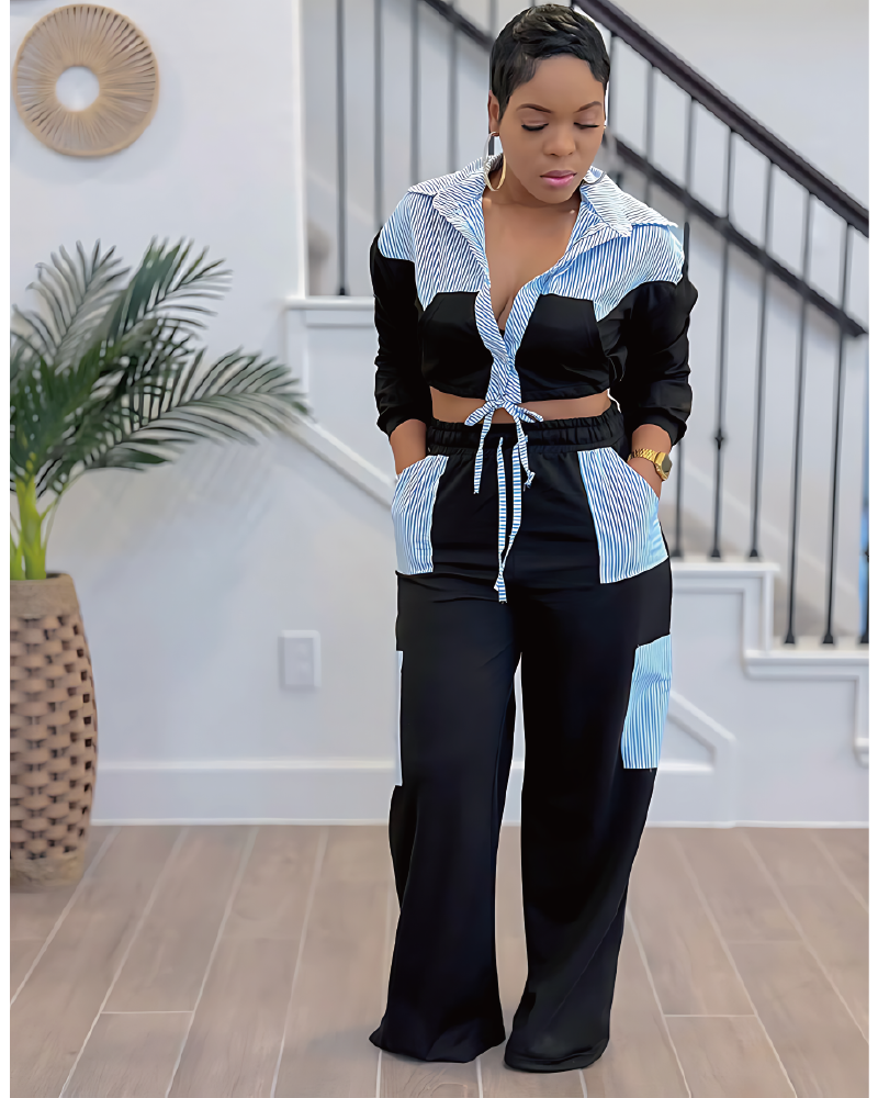 Patching Up Pant Set Black