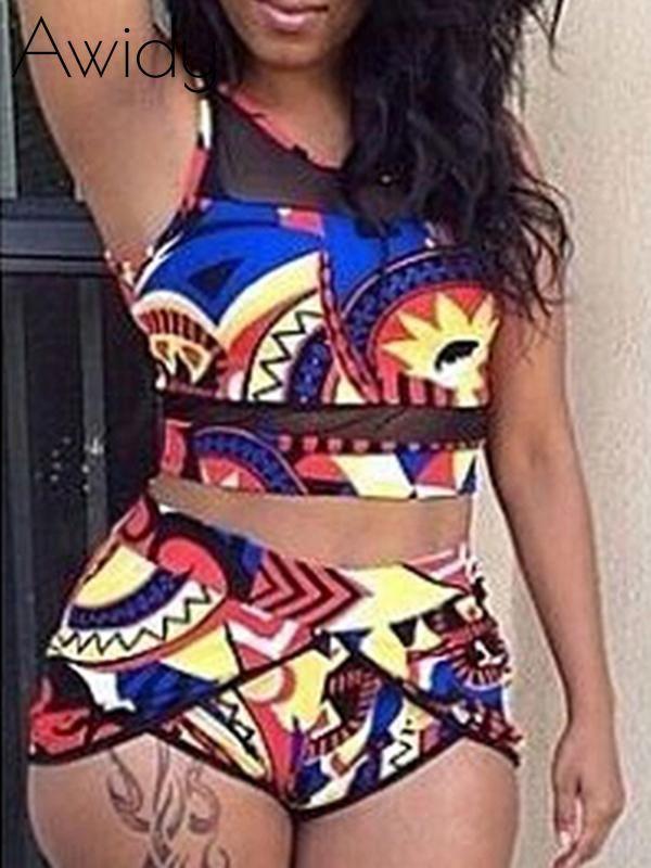 Floral Print High Waist Bikini Multicolor