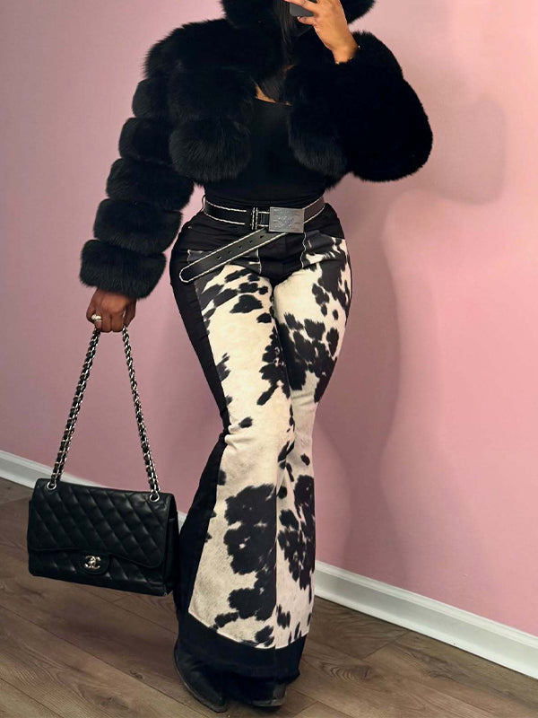 Bedruckte Combo Flare Jeans