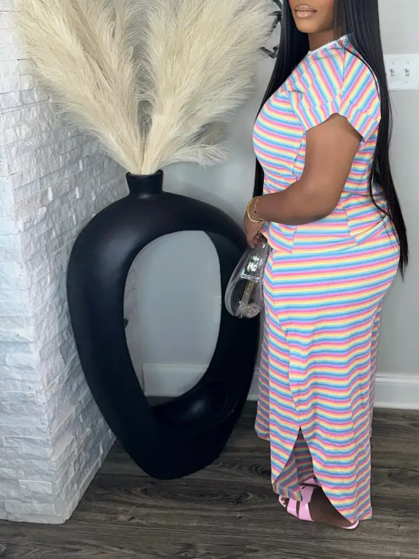 Ensemble t-shirt et pantalon à rayures
