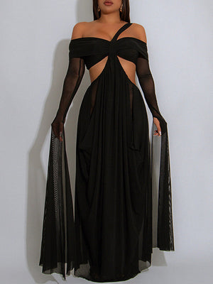 Transparentes Kleid mit schulterfreiem Ausschnitt