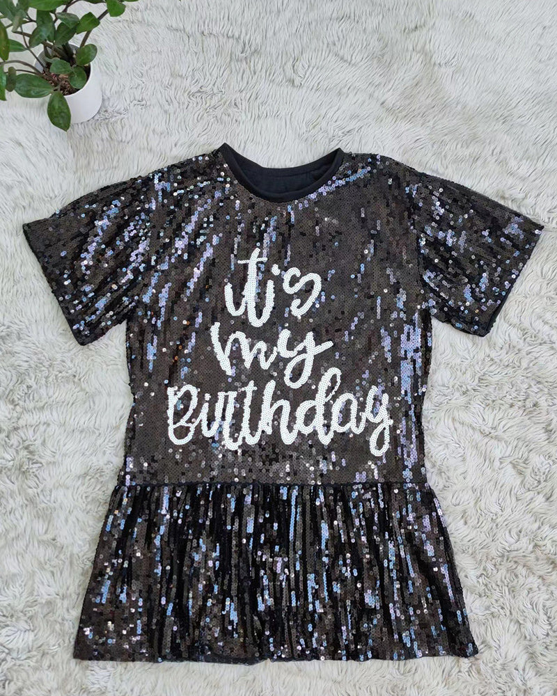 SEQUIN RUFFLE SKIRT One size Black