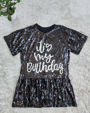 SEQUIN RUFFLE SKIRT One size Black