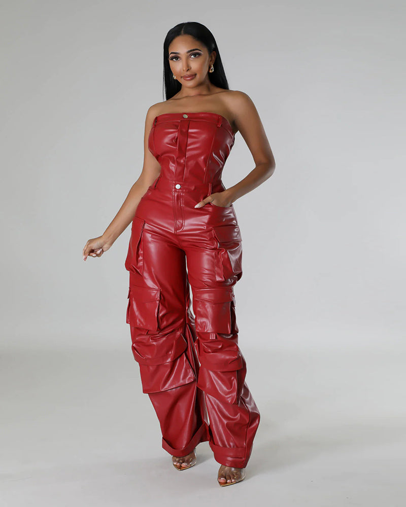 Level Up | Cargo Jumpsuit RED