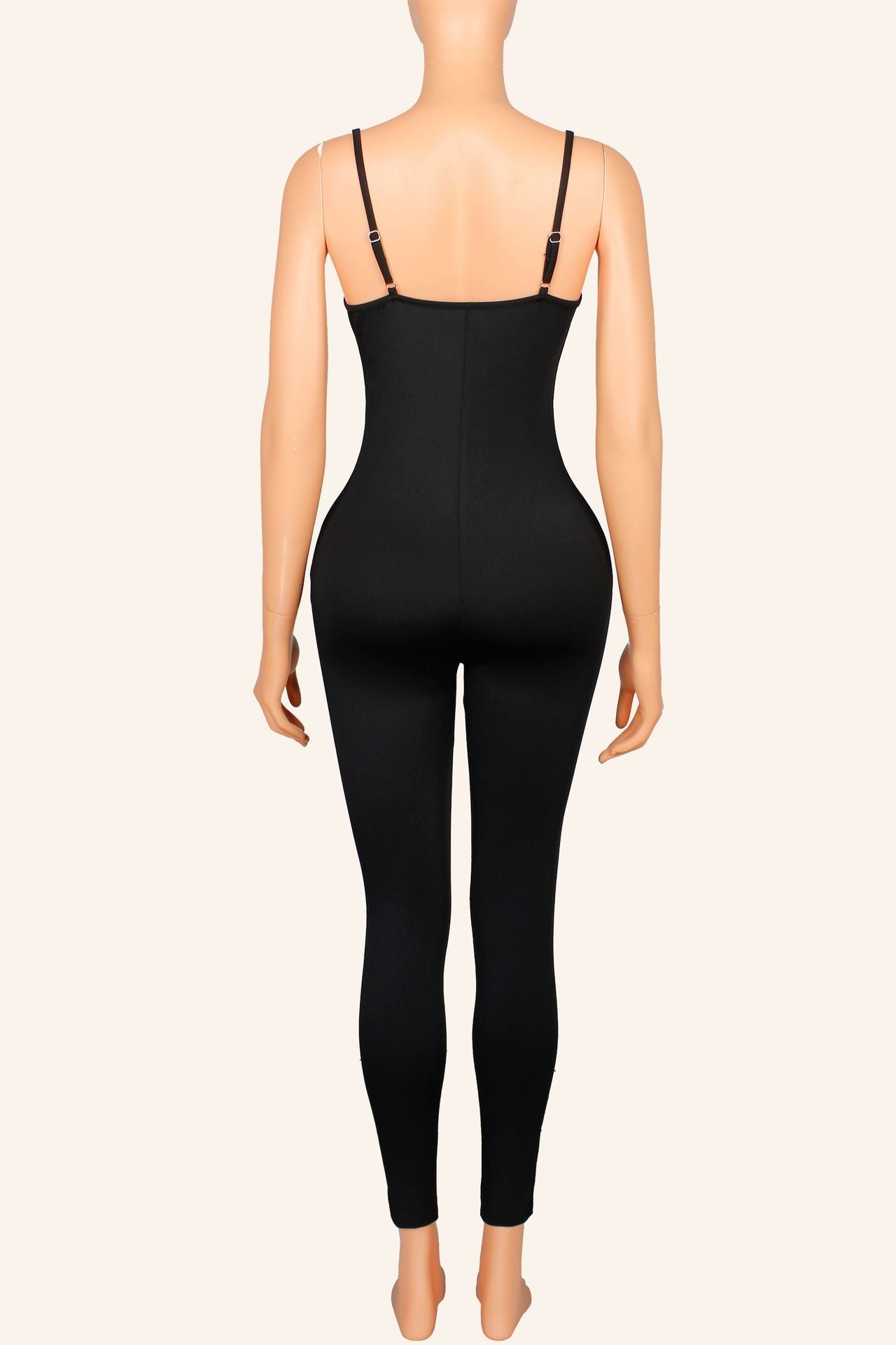 Lace-Up Stretchy Hollow-Out Jumpsuit for Activewear