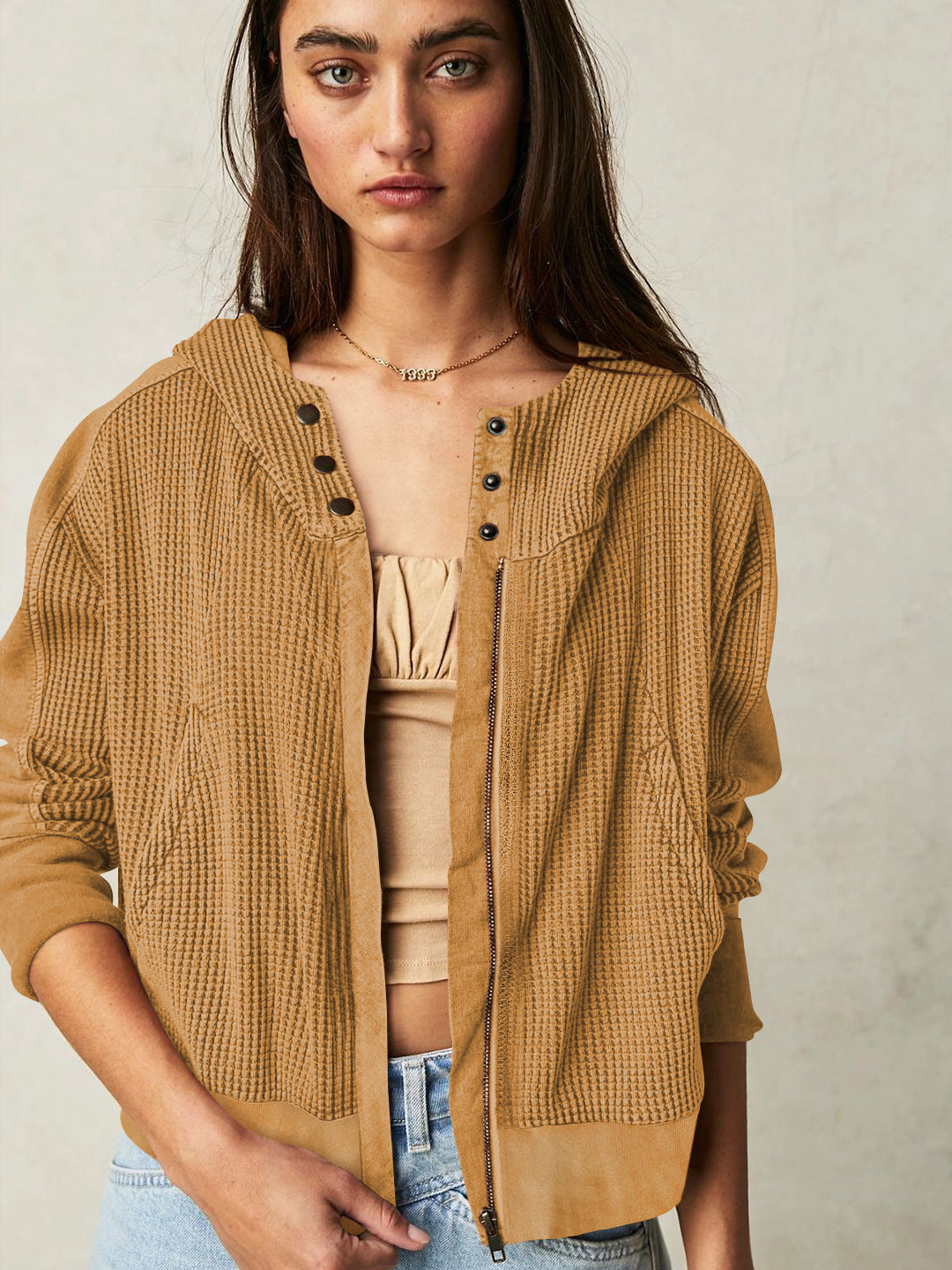 Patchwork Zipper Hoodie