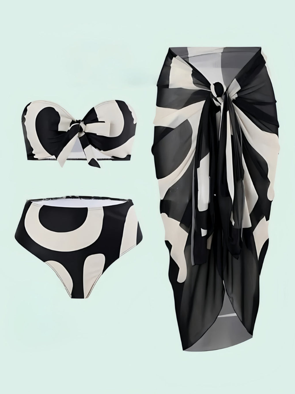 Two-Piece Bikini & Beach Skirt Swimsuit Set