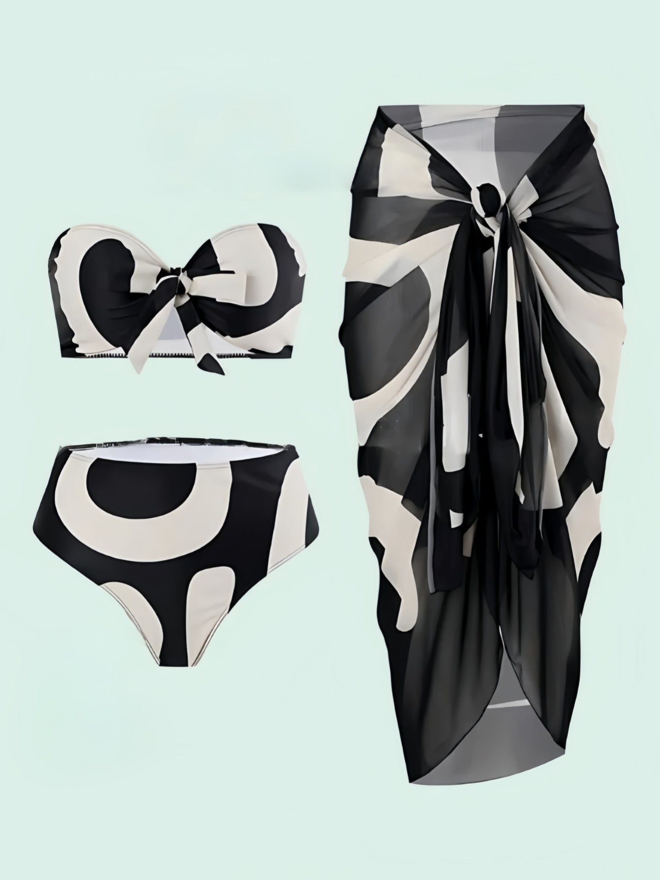 Two-Piece Bikini & Beach Skirt Swimsuit Set