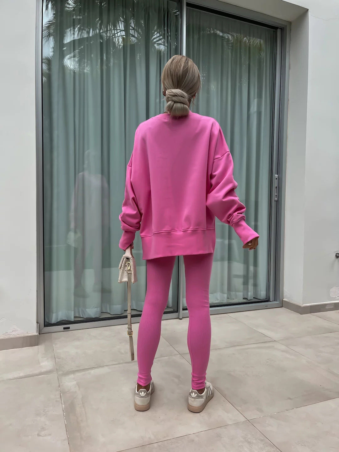 Casual Skinny Pants Loose Sweatshirt Set